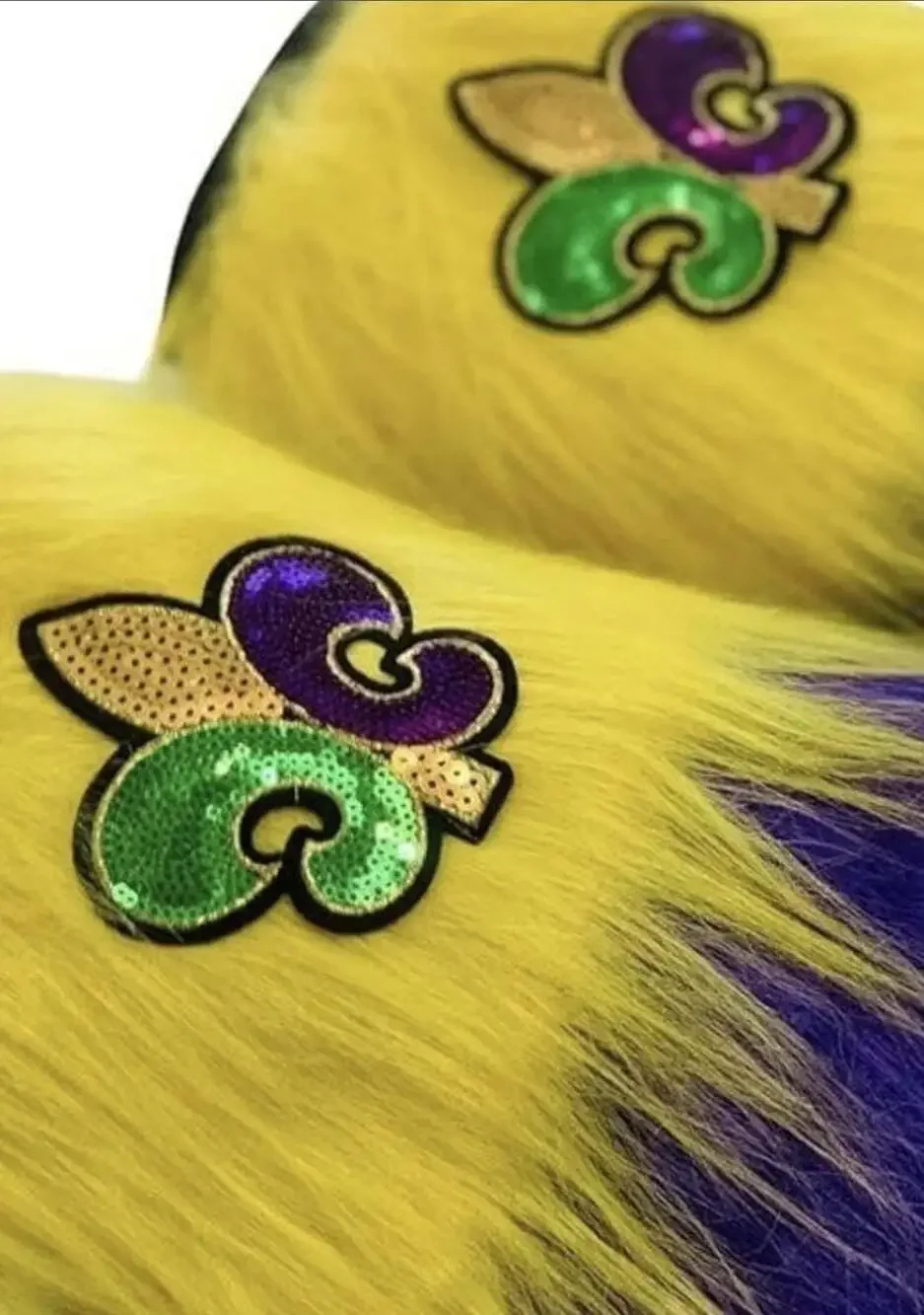 Mardi Gras Leg Warmer Multicolor Boot Cover + Sequin Fleur De Lis Parade Outfit